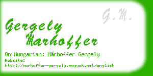 gergely marhoffer business card