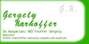 gergely marhoffer business card